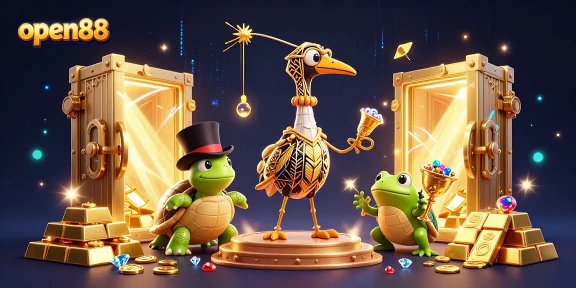 Experience thrilling gameplay at open88 with a lively bar scene featuring unique characters and sparkling treasures.