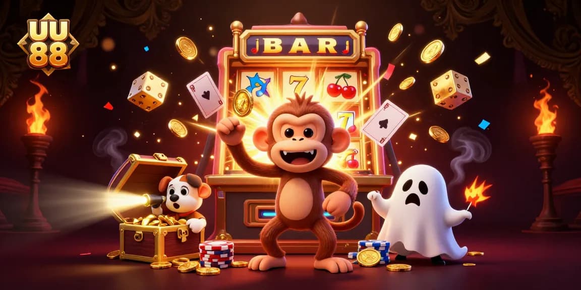 Engage in the magical world of uu 88, where a mischievous monkey juggles golden treasures in a vibrant casino.