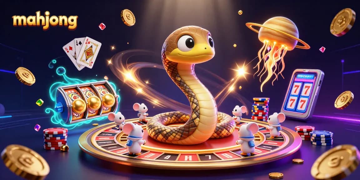 Engage in exciting mahjong gameplay as astronaut mice place bets on the cosmic roulette.