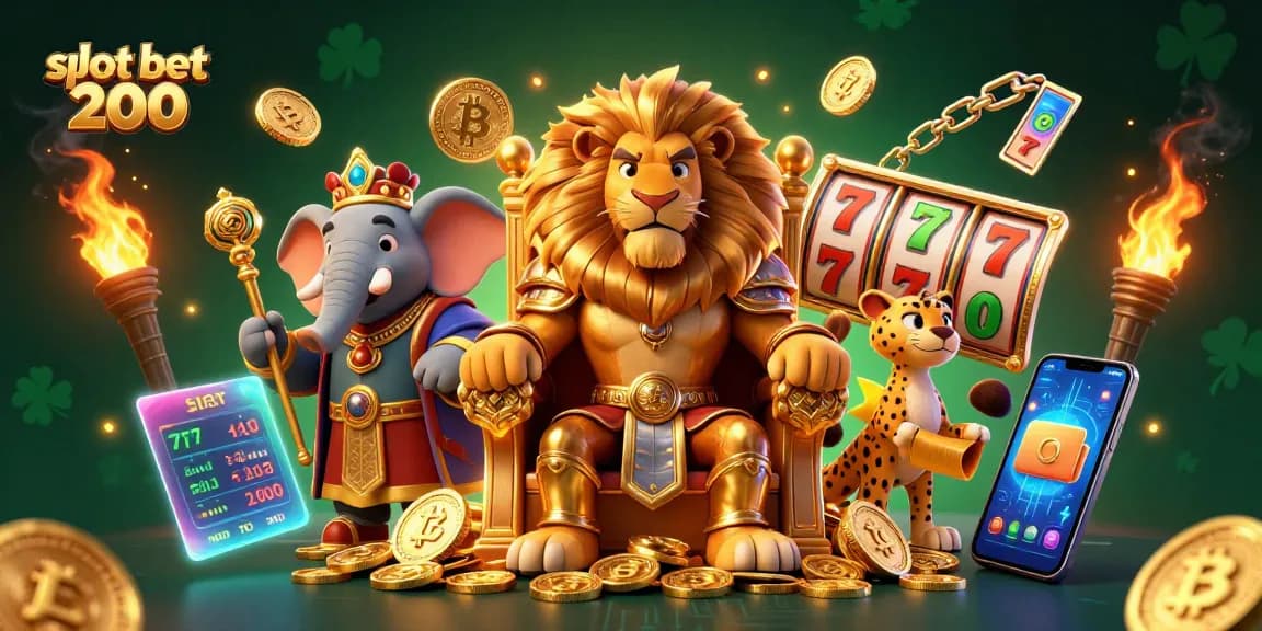 Engage with slot bet 200 strategies illustrated through vibrant 3D casino characters and elements.