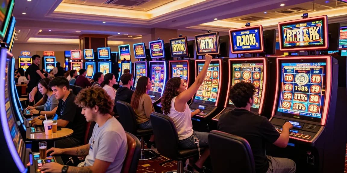 Pengalaman bermain situs slot gacor dengan pemain merayakan kemenangan di mesin slot.