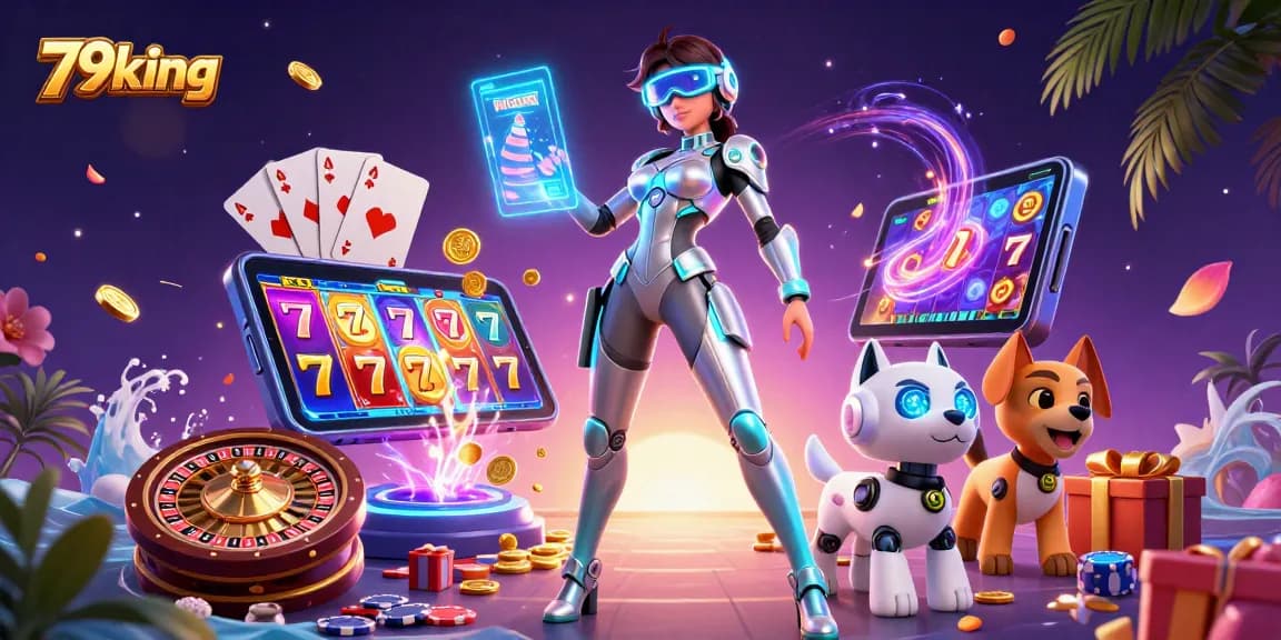 Engage in exciting gaming adventures at 79king, featuring a futuristic casino world.