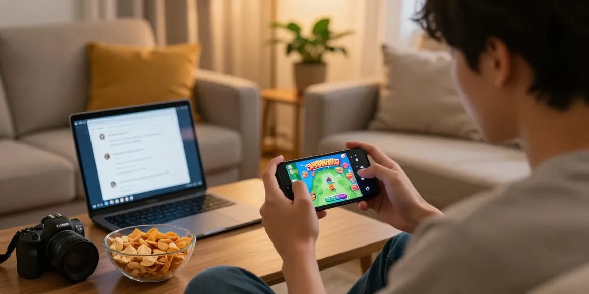 Engaged player enjoying 3 Patti World, showcasing the best platform for mobile gaming.
