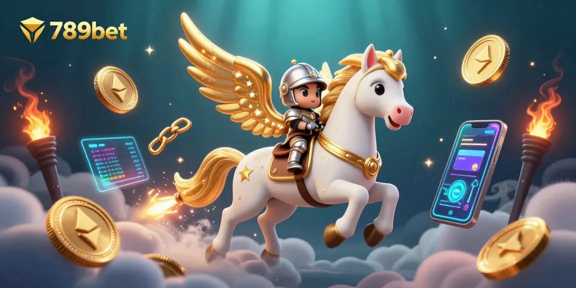 Engage with 789bet's dynamic casino experience through a celestial journey with vibrant crypto elements.