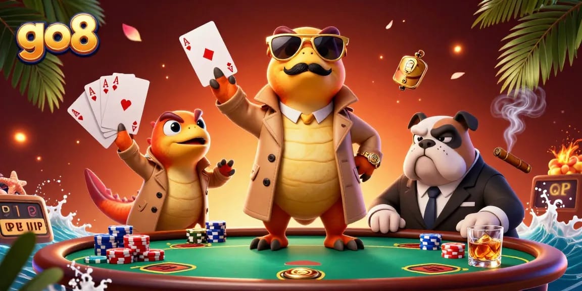 Experience thrilling action at go8 with cartoon raptors trying to sneak into a VIP casino!