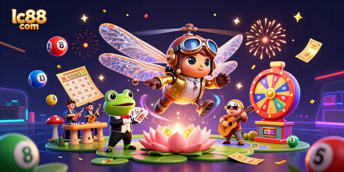 Catch exciting casino action at lc88 com with vibrant lottery elements and lively characters!