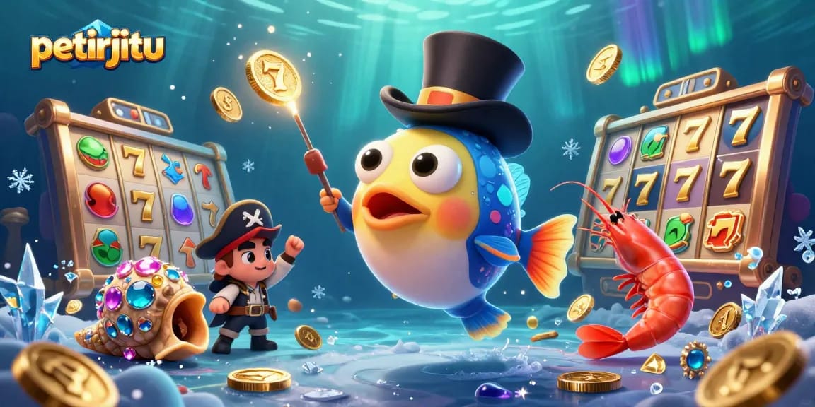 Menangkan permainan di petirjitu dengan slot reels dan simbol keberuntungan yang bersinar.