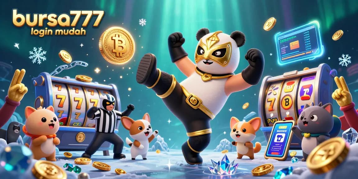 Bursa777 login mudah offers thrilling online slot action with dynamic 3D characters and casino elements.