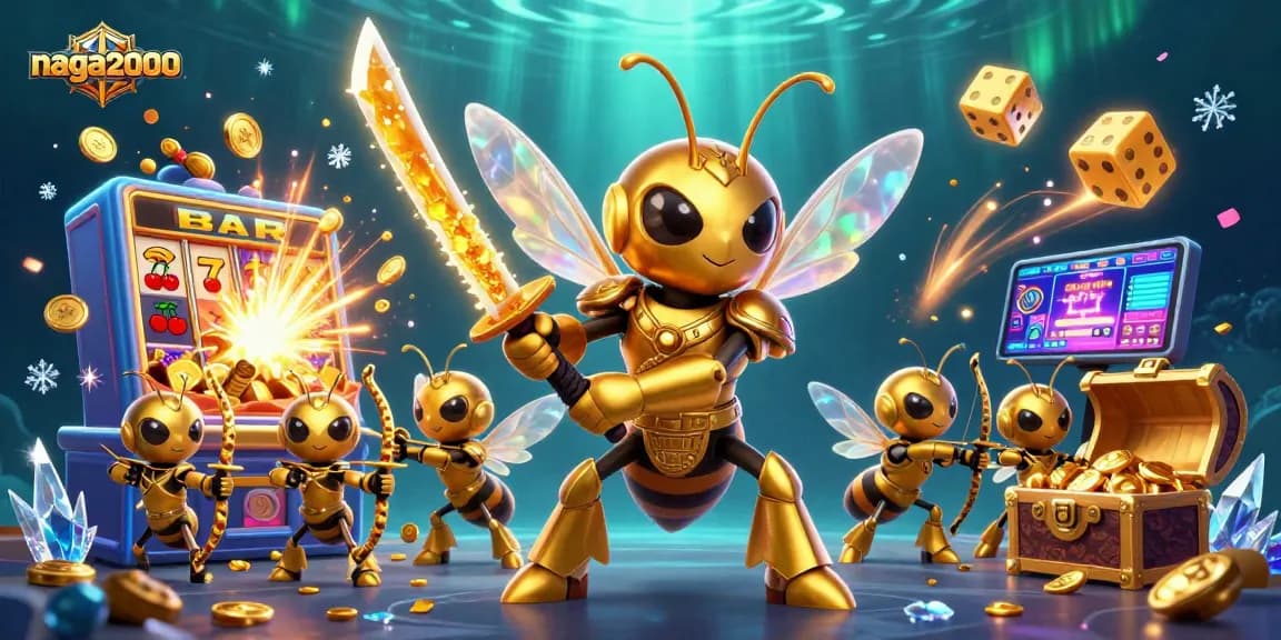 Naga2000 menampilkan slot jackpot mewah dengan berbagai elemen menarik dalam ilustrasi 3D.