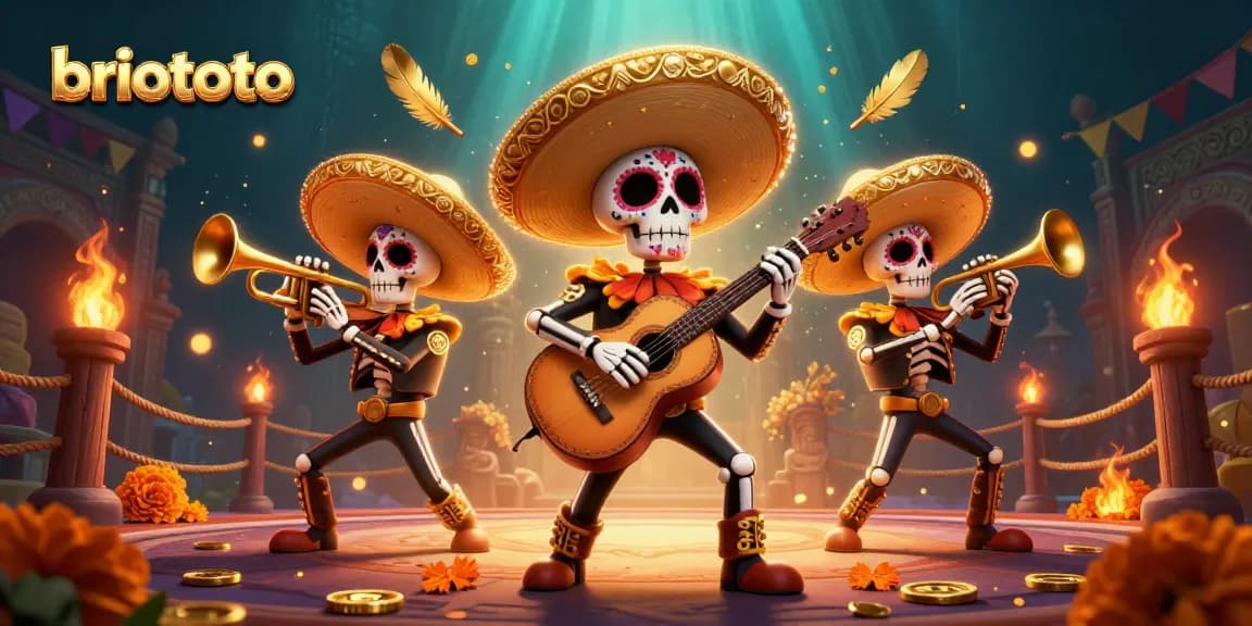 Experience the thrill of briototo while enjoying a vibrant casino illustration featuring a lively mariachi band.