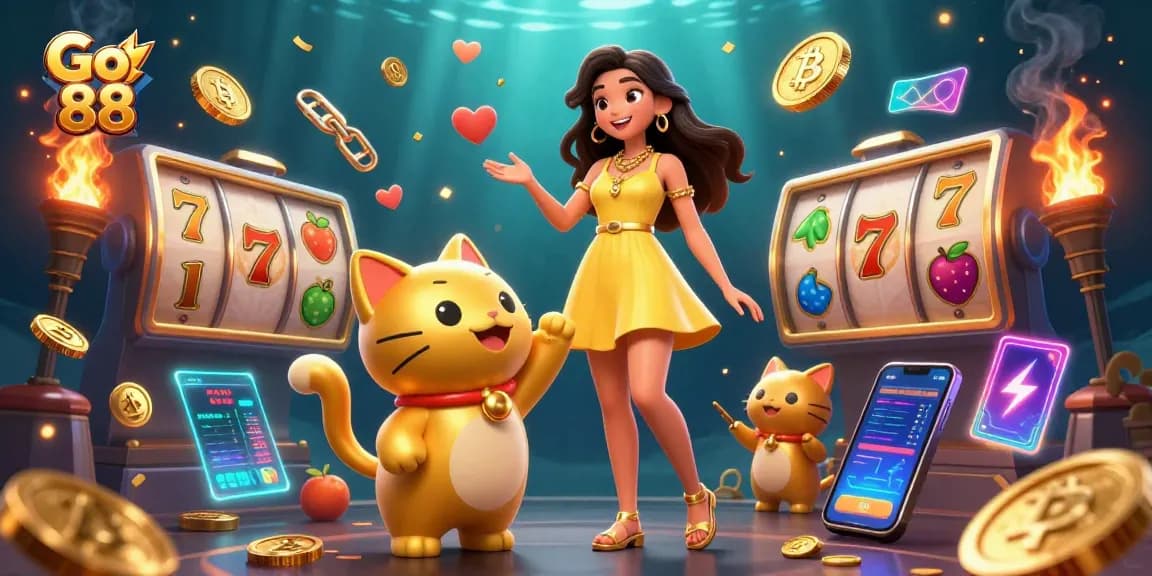 Spin and win with Go 88: A vibrant scene of luck and excitement in a casino setting.