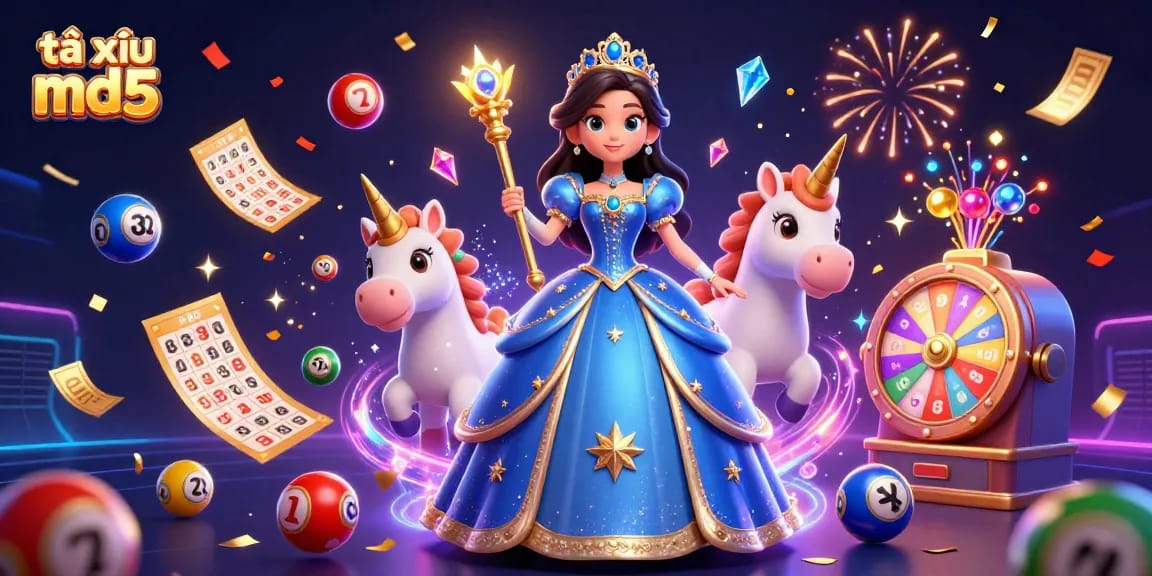 Experience thrilling gameplay with tài xỉu md5, featuring vibrant symbols and a dynamic casino scene.