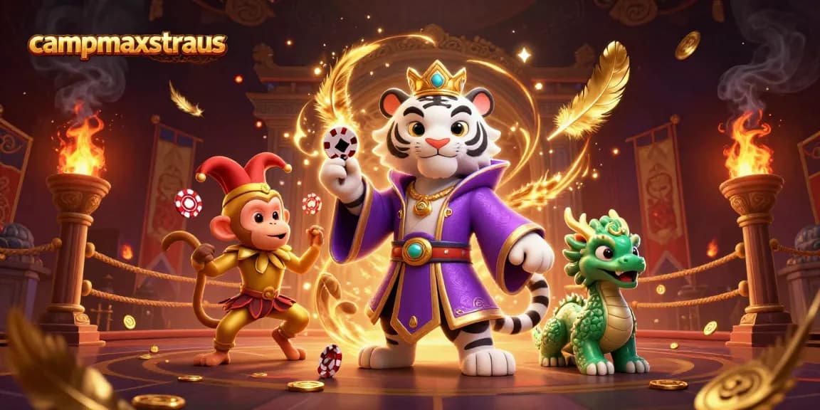campmaxstraus merayakan keseruan permainan slot gacor dengan harimau, monyet, dan naga di dunia kasino