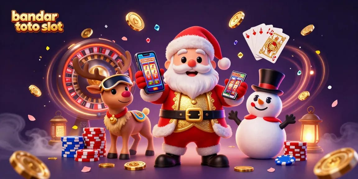 Experience the excitement of bandar toto slot with Santa, a reindeer dealer, and a chip-top hat snowman.