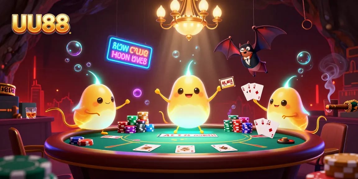 Join the mesmerizing UU88 casino adventure with glowworms and a bat dealer!