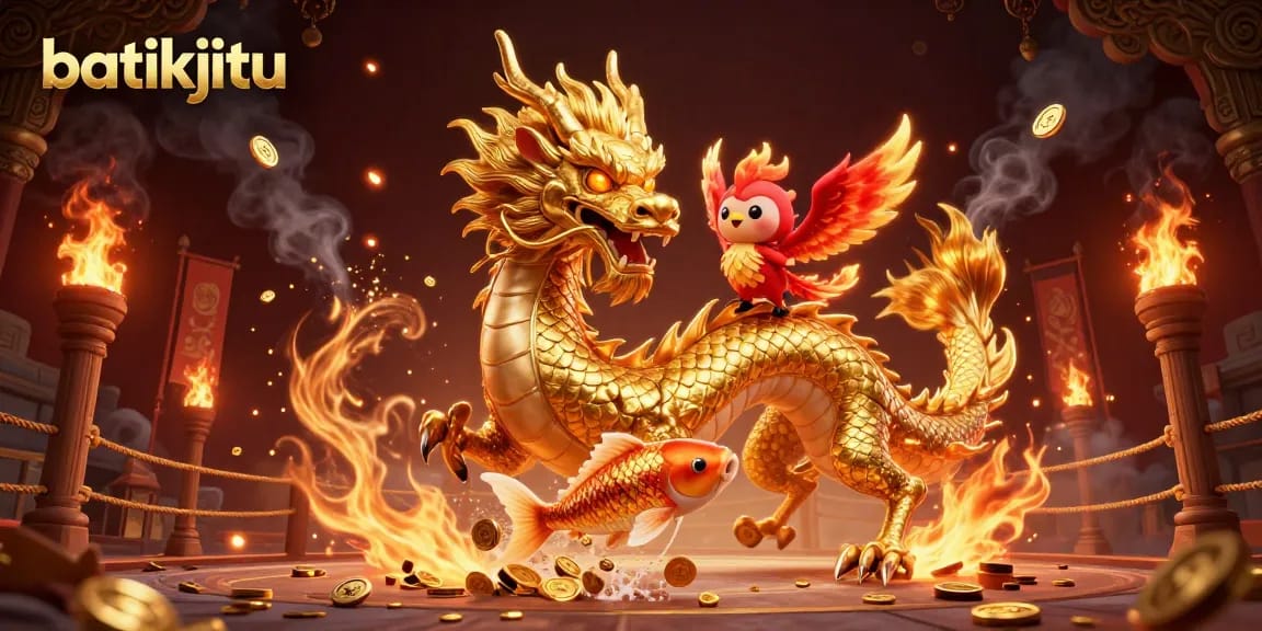 Batikjitu memukau saat bermain dengan naga emas dan ikan koi di arena judi.