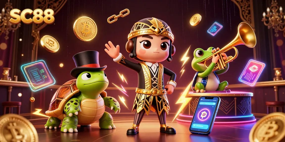 Play at SC88 with vibrant gaming action featuring unique characters and crypto elements