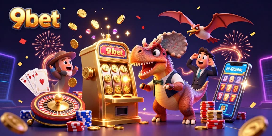 9bet's pachycephalosaurus wins jackpot coins while pteranodon catches flying prizes.