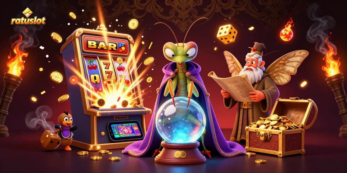 Ratuslot showcases an exciting jackpot explosion with vibrant 3D elements, capturing the thrill of online slots.