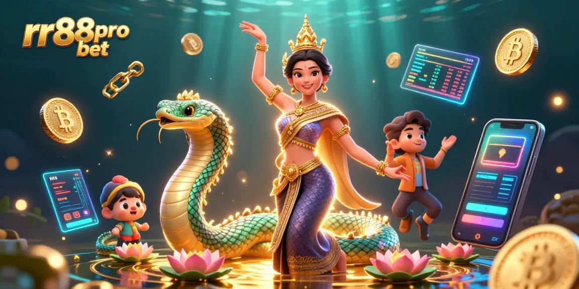 Experience thrilling games with rr88pro bet in this vibrant casino-themed illustration featuring crypto elements.