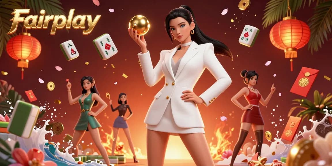 Experience the thrill of Fairplay in this vibrant 3D casino scene with dynamic gaming elements.