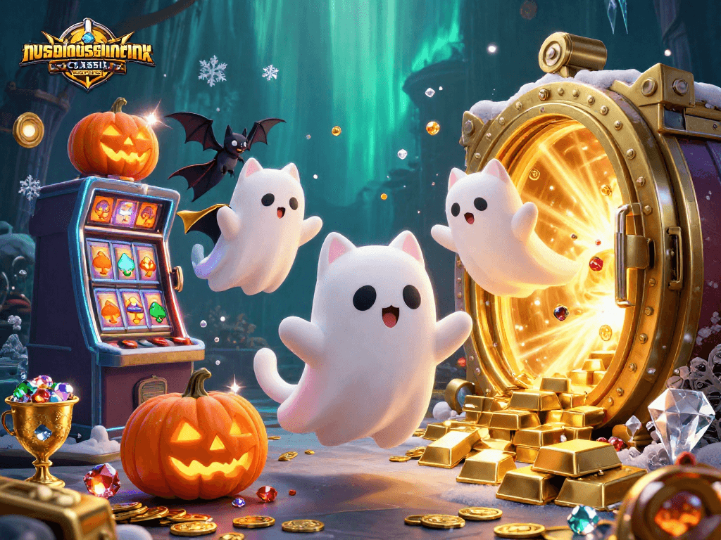 Experience the enchanting nvsadmissionclasssix casino adventure with a floating ghost cat and treasures.