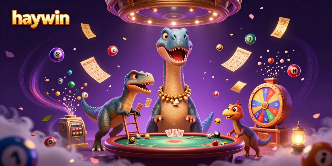 Experience thrilling gambling fun at haywin with colorful lottery balls and a whimsical scene.