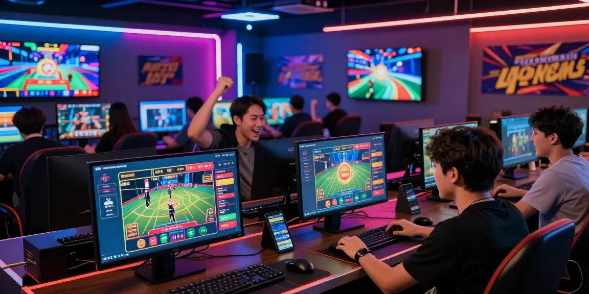 Participants enjoying live gaming experiences on lotus365 at a modern betting hub, showcasing an engaging atmosphere.