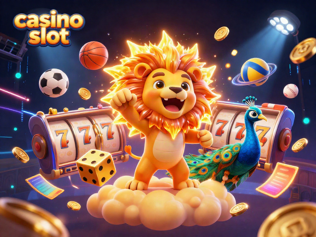 Experience exciting casino slot action with vibrant characters and gold coins in a dynamic 3D celebration.