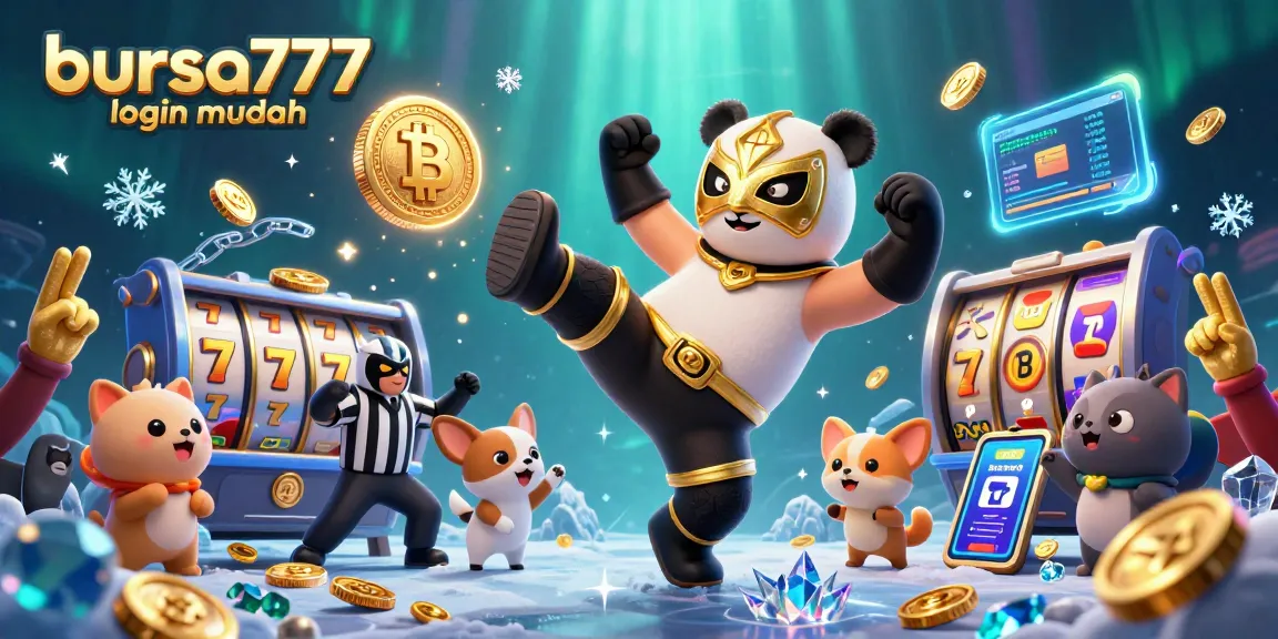 Bursa777 login mudah offers thrilling online slot action with dynamic 3D characters and casino elements.