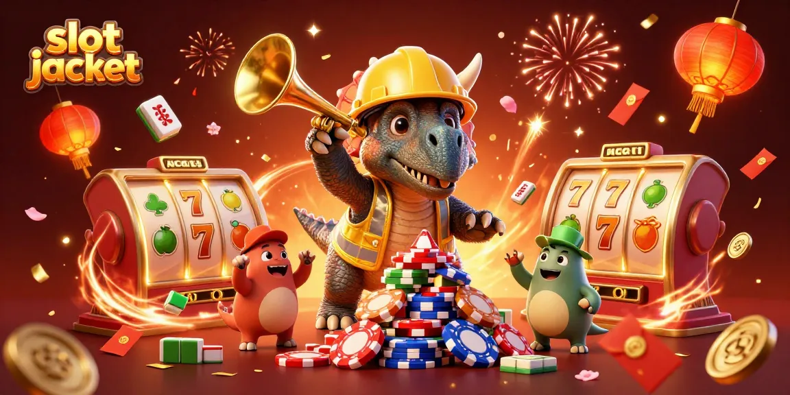 Permainan slot jackpot yang mengasyikkan dengan karakter lucu dan elemen penuh warna di latar belakang.