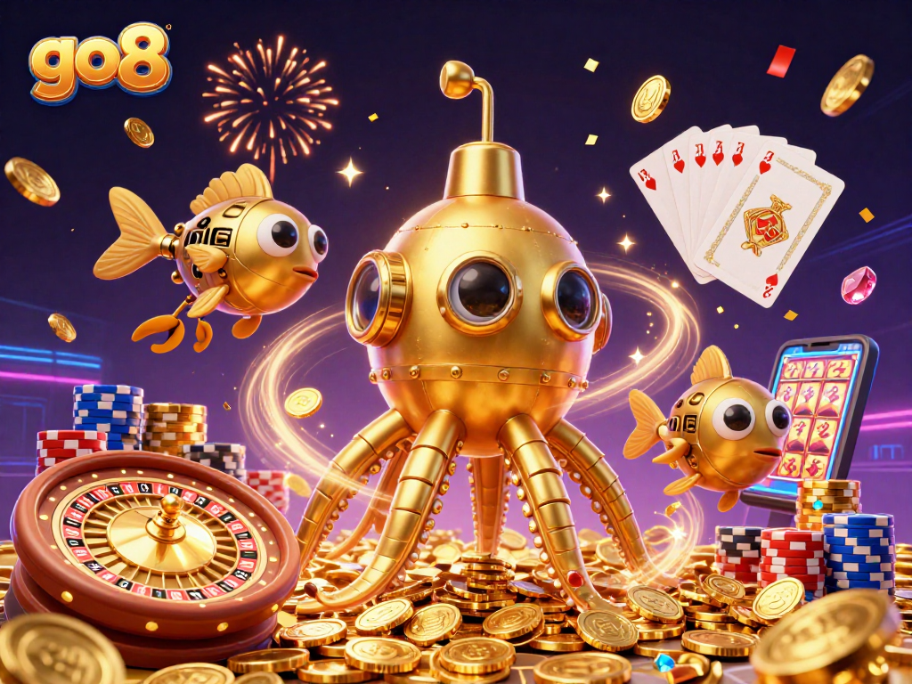 Win big at go8 with an exciting underwater adventure featuring a golden kraken and treasures