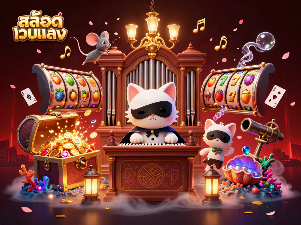 Play thrilling สล็อตเว็บตรง games with enchanting characters amidst vibrant casino visuals.