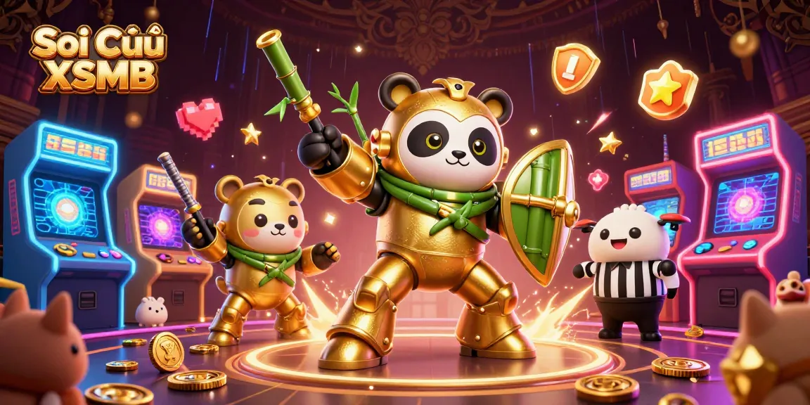 Soi Cầu XSMB showcases a vibrant 3D illustration with themed characters in a dynamic casino setting.