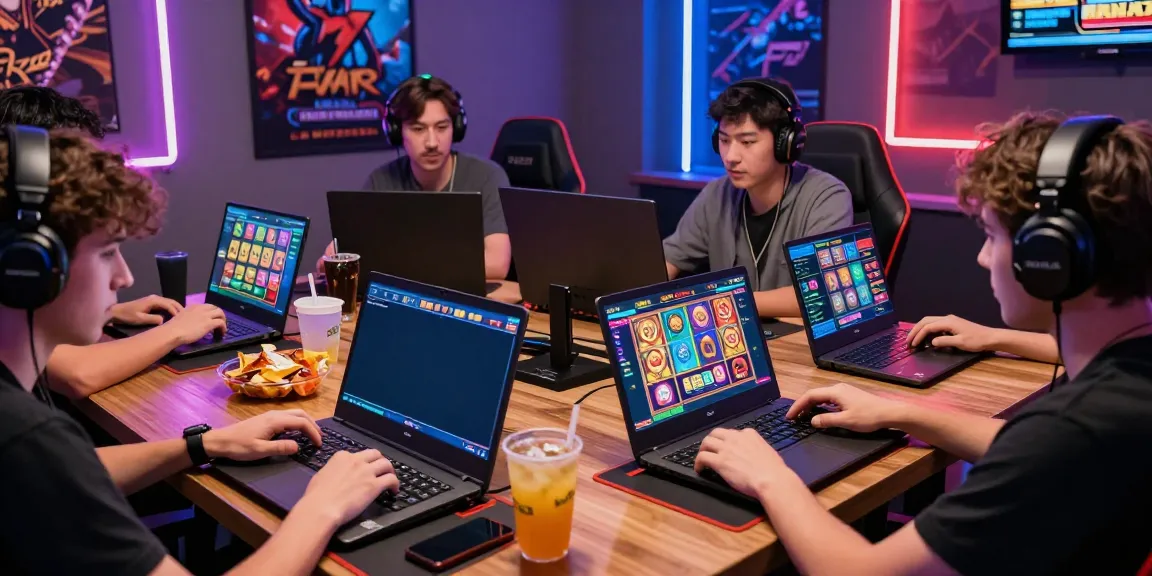 Players engaging with king999 online slot games in a vibrant gaming room.