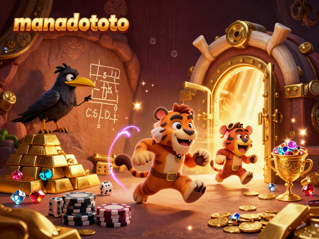 Engage in thrilling card games with manadototo at a vibrant casino scene filled with treasures.