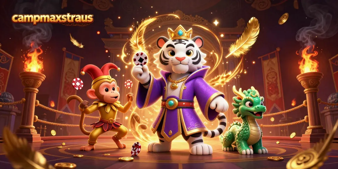 campmaxstraus merayakan keseruan permainan slot gacor dengan harimau, monyet, dan naga di dunia kasino