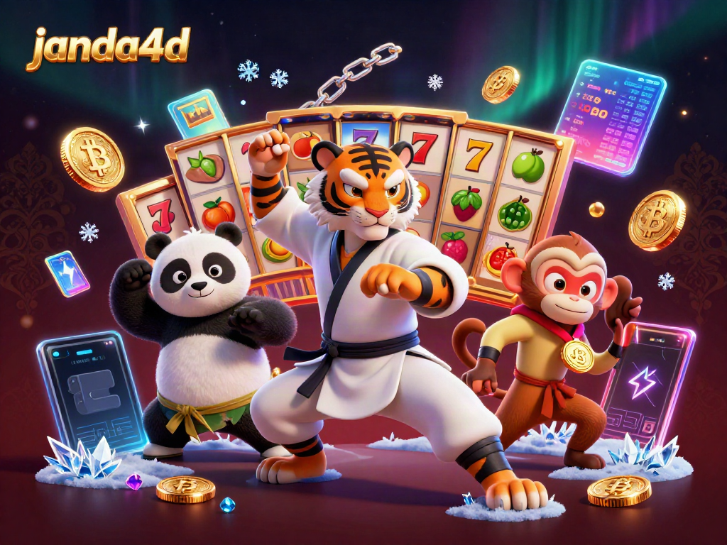 Slot online menarik di janda4d dengan karakter kartun kung fu dan elemen permainan