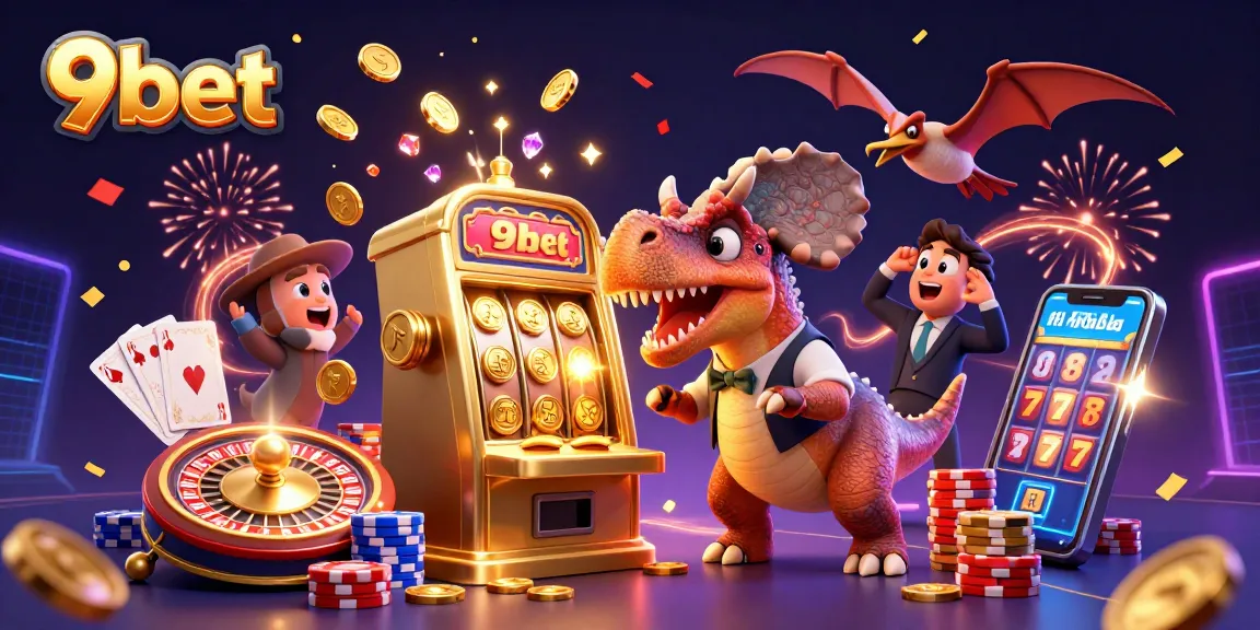 9bet's pachycephalosaurus wins jackpot coins while pteranodon catches flying prizes.