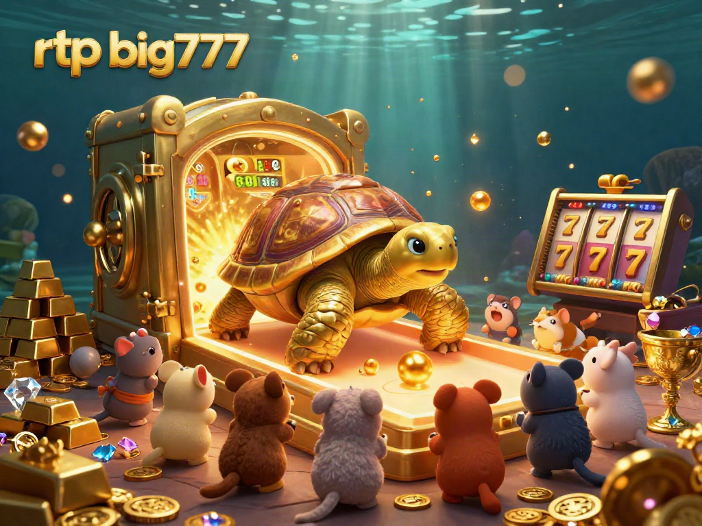 Experience the thrill of rtp big777 with this dynamic slot scene featuring a golden tortoise pinball machine.