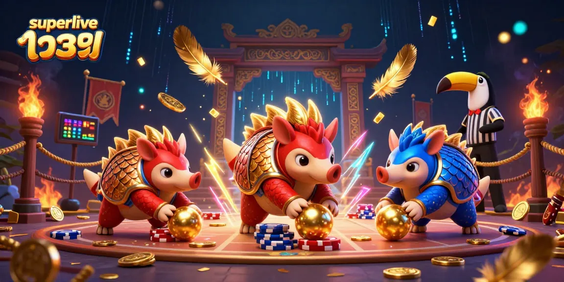 Experience superlive หวย with vibrant pangolins in a dynamic casino scene, showcasing excitement and winning potential.
