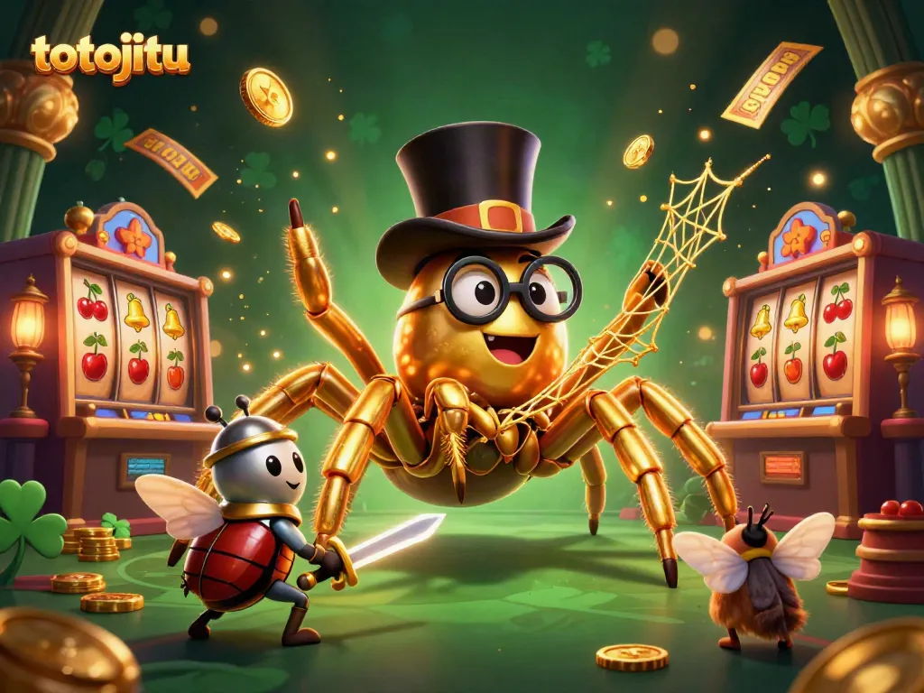Engage in thrilling gameplay with totojitu's exciting featured casino experience, highlighted by vibrant characters and elements.