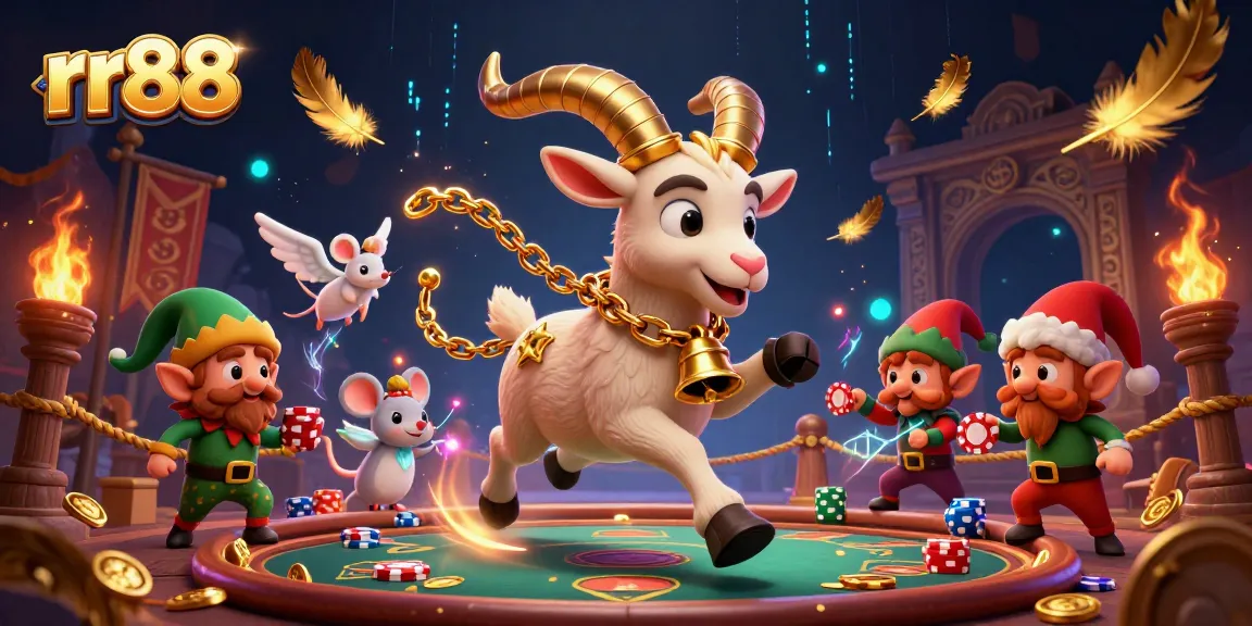 rr88 offers an exciting scene with cartoon characters stealing poker chips and interacting in a dynamic casino atmosphere
