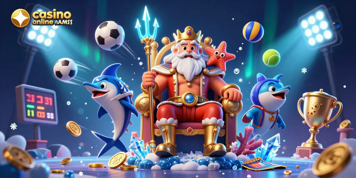 Vivi un gameplay emozionante nei casino online non AAMS con un'illustrazione 3D vibrante che raffigura Nettuno.