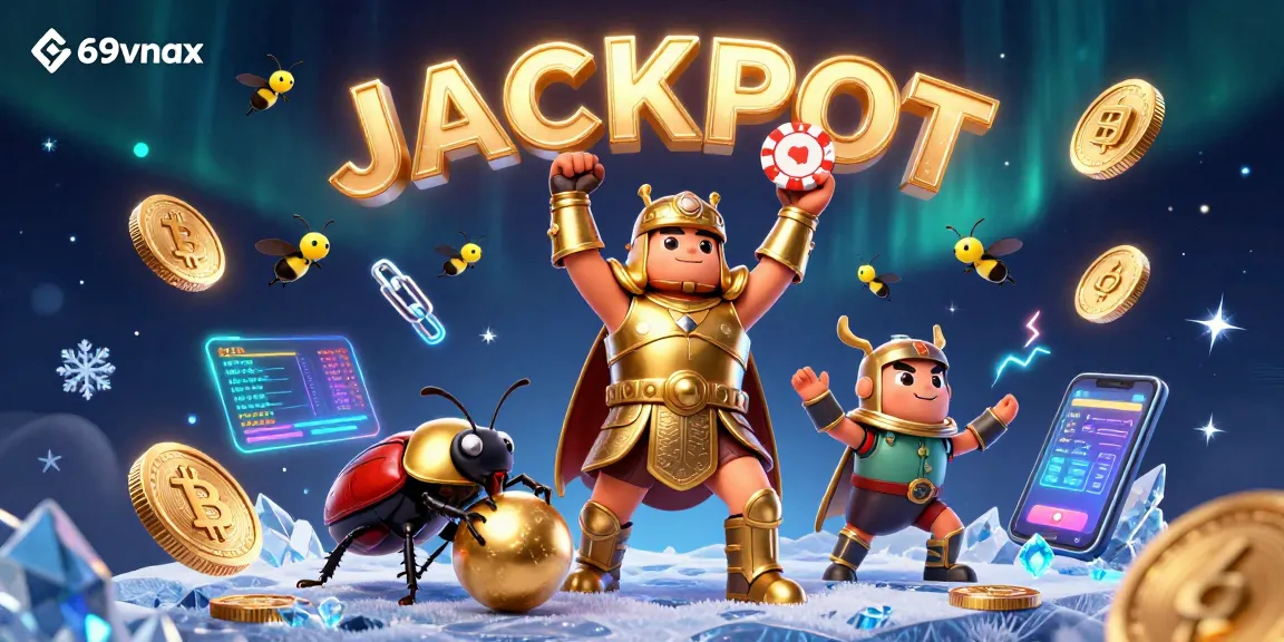 Engage with thrilling gameplay at 69vnax, showcasing a 3D beetle in casino-themed adventure.