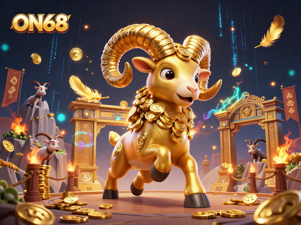 Experience thrilling gameplay at ON68 with epic golden ram charging at golden gates.