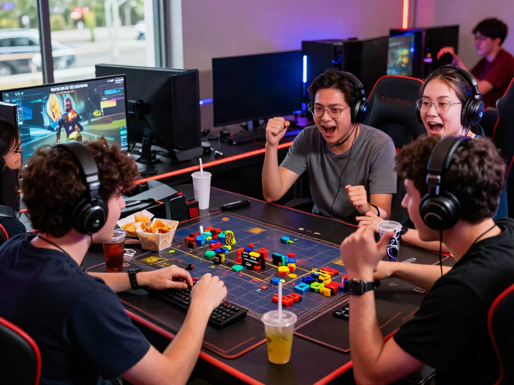 Enthusiastic gamers engaged in the vibrant world of unsurtoto online gaming.