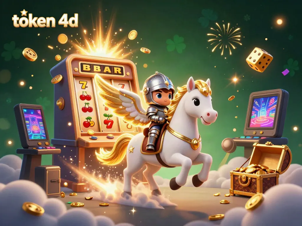 Permainan slot gacor dengan token 4d menampilkan kuda putih bersayap emas yang berlari.
