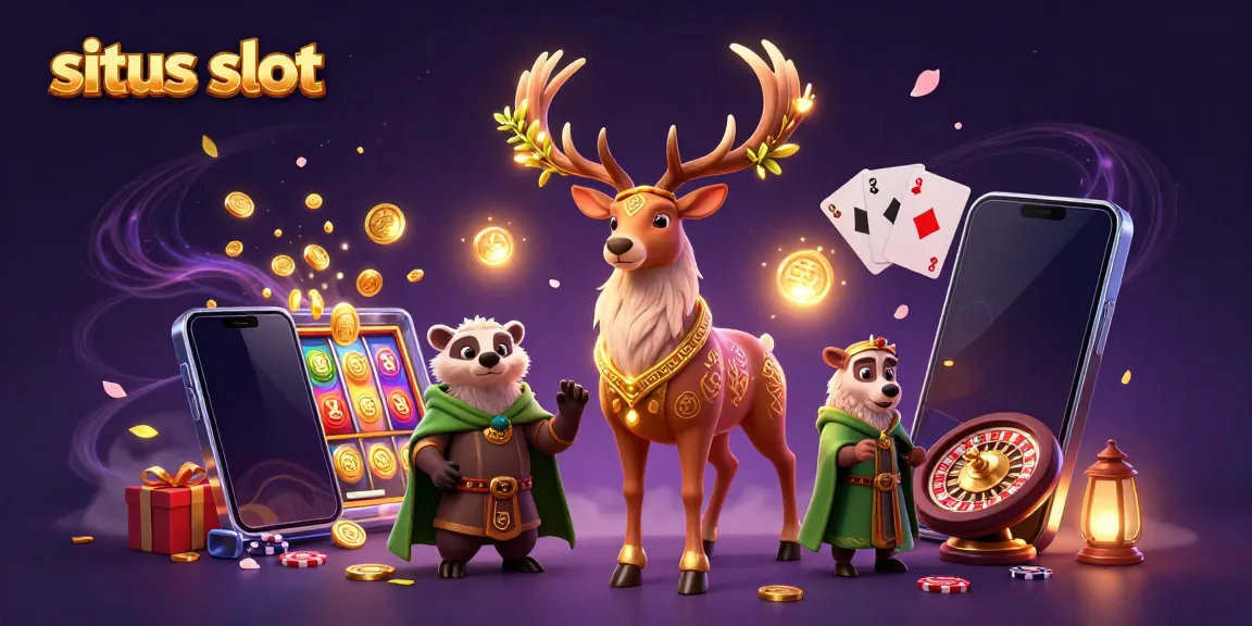 Ilustrasi situs slot dengan karakter Druid dan Badger, permainan slot tersebar di sekitar