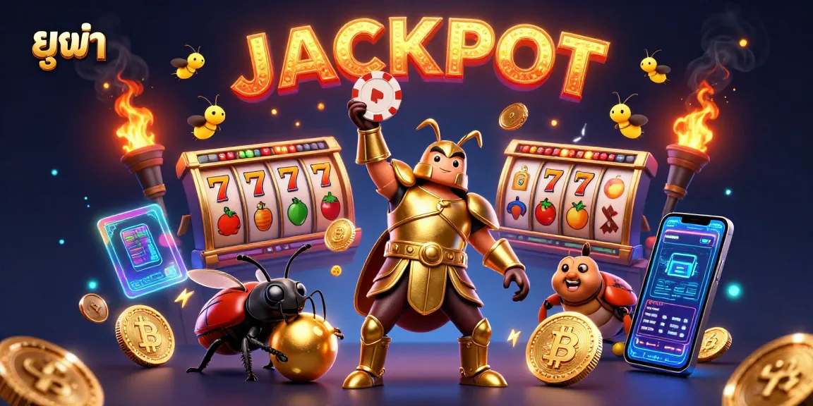 Experience the thrill of winning with ยูฟ้า in this vibrant 3D casino adventure illustration.
